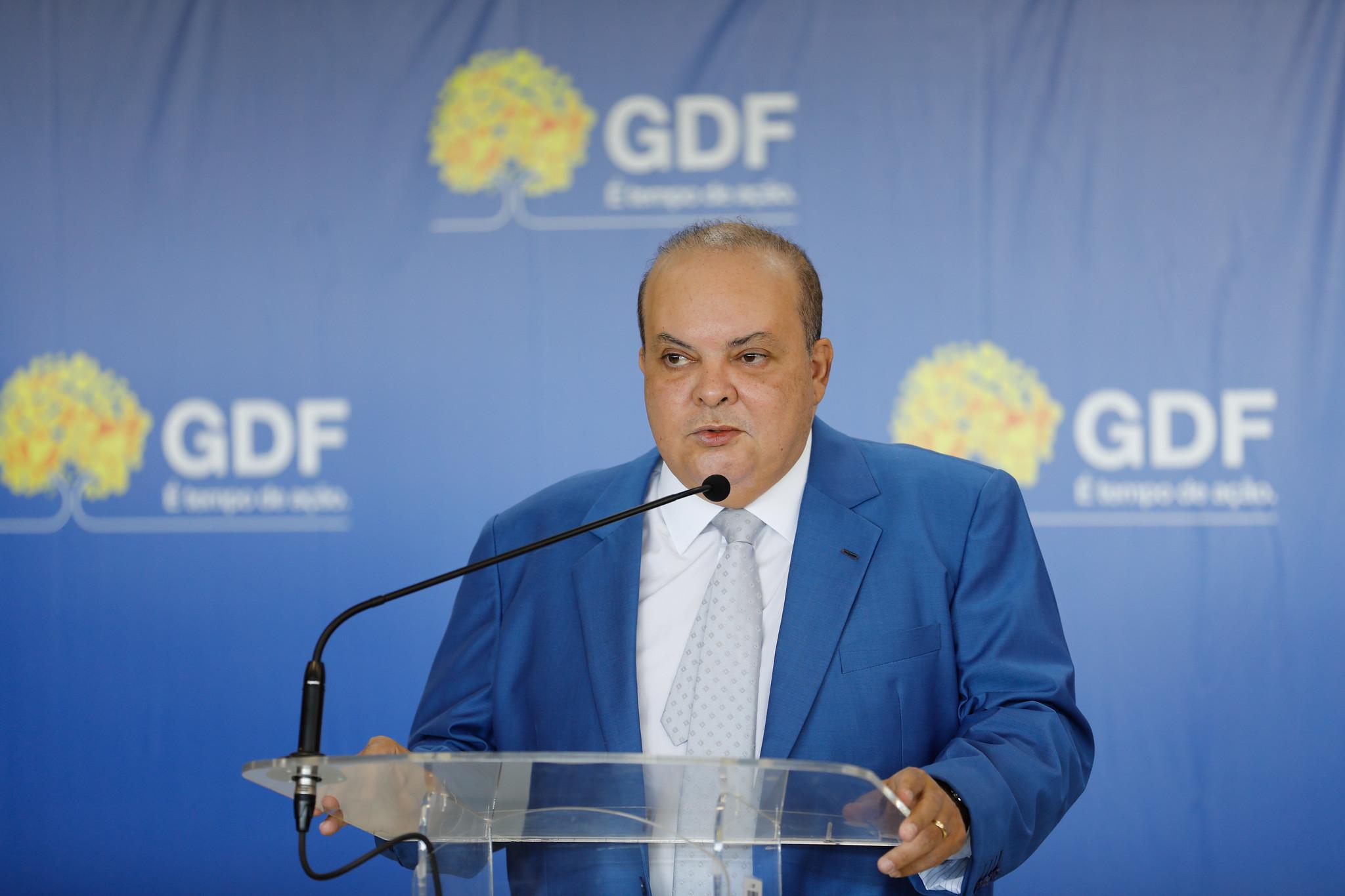 Governador Ibaneis Rocha concede coletiva de imprensa em seu retorno ao cargo de governador do Distrito Federal