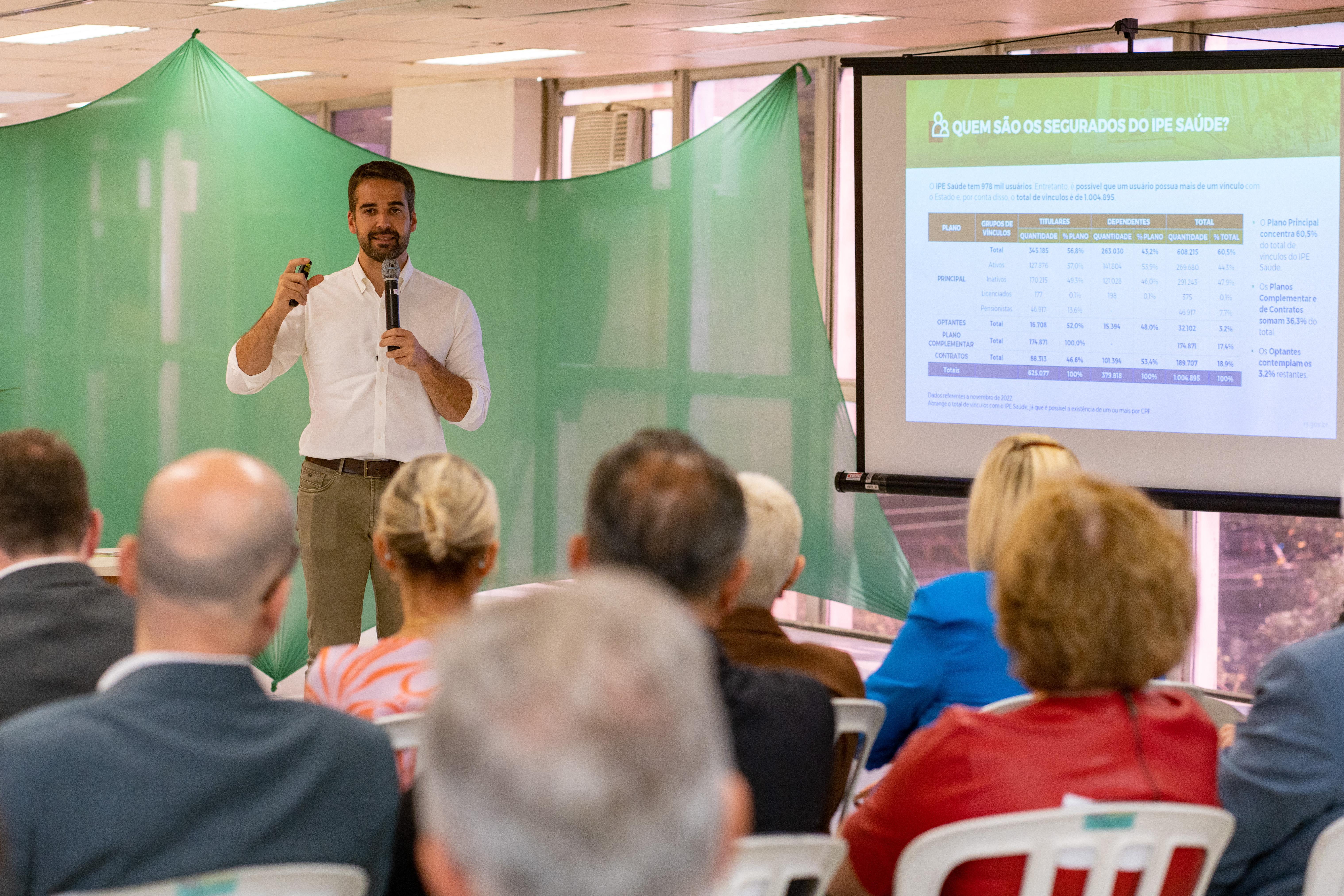Governador Eduardo Leite apresentou ontem diagn&oacute;stico do IPE Sa&uacute;de