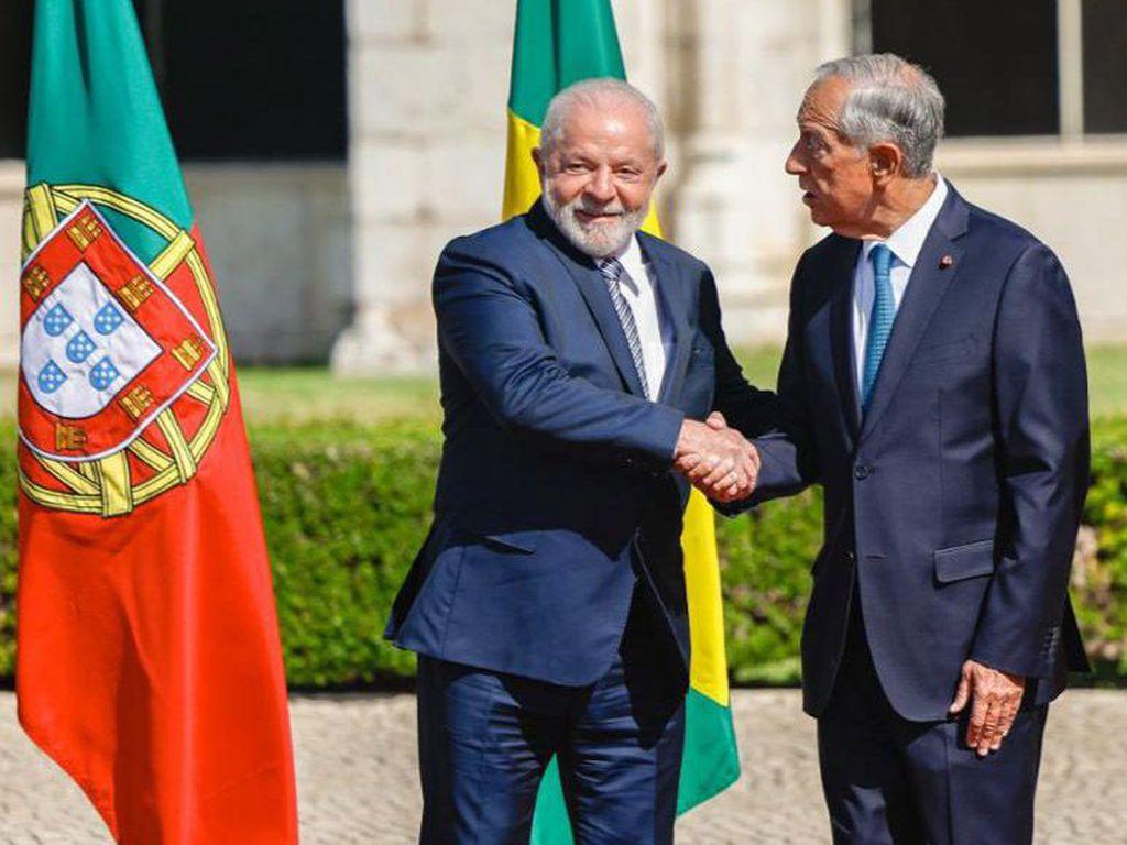 Lula em encontro com presidente de Portugal 