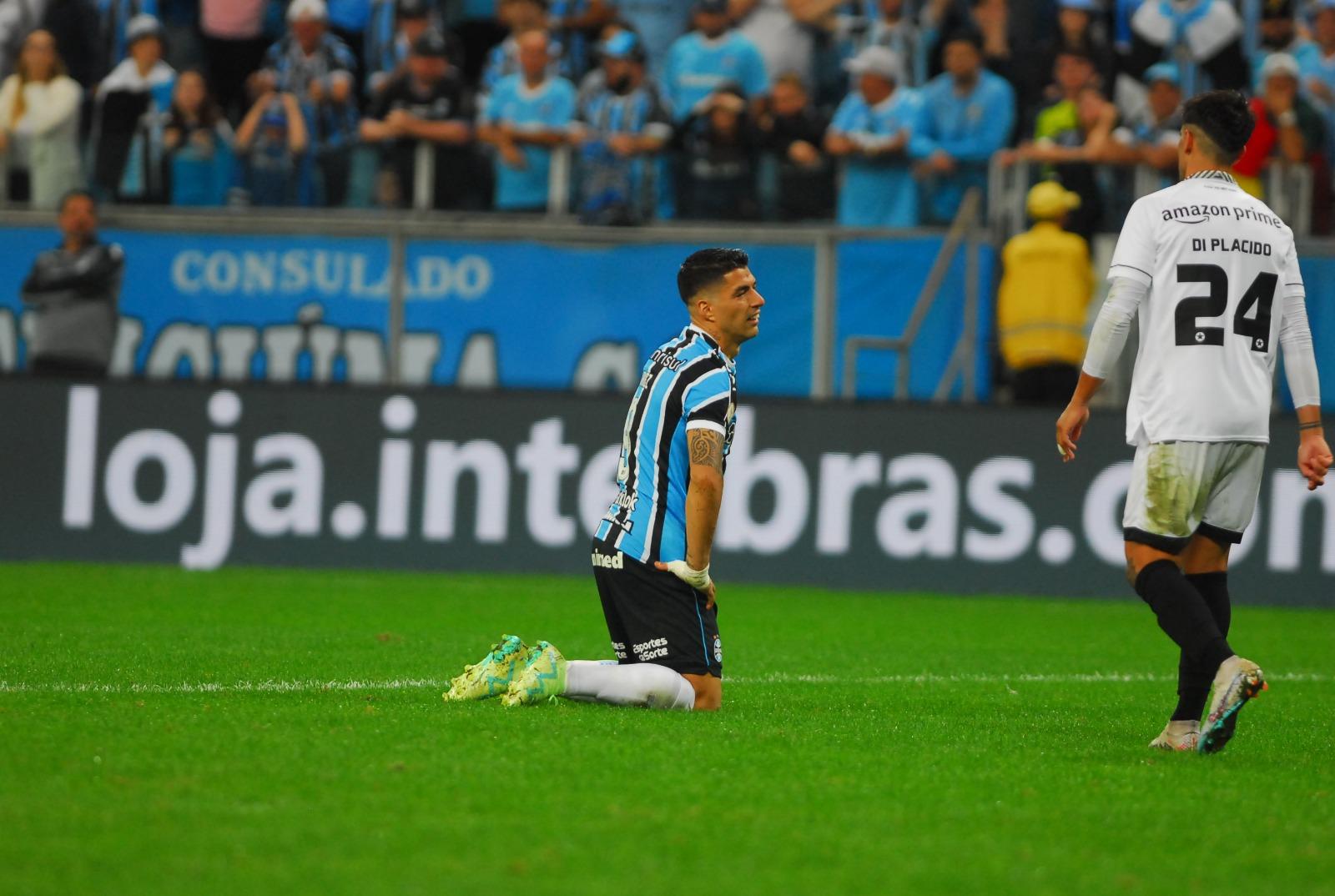 Gr&ecirc;mio desperdi&ccedil;a chances e perde para o l&iacute;der Botafogo na Arena