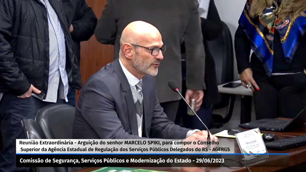 Marcelo Spilki durante sess&atilde;o da Comiss&atilde;o de Seguran&ccedil;a da Assembleia