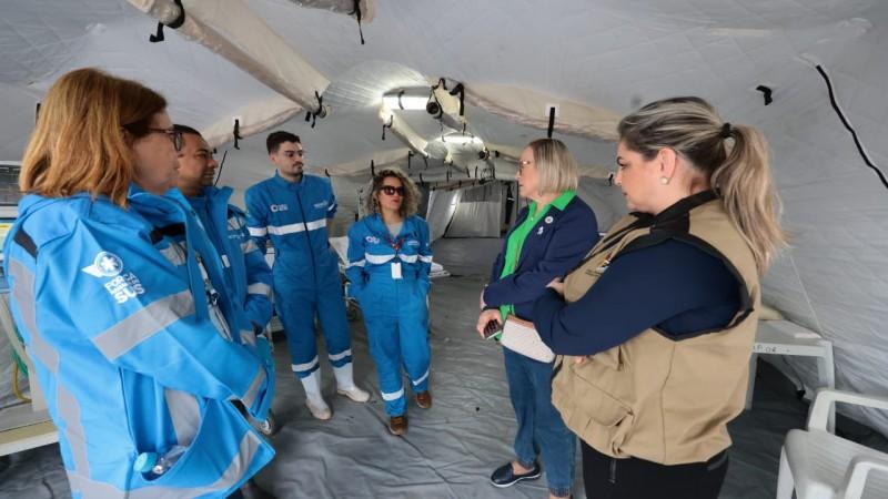 Hospital de campanha foi montado em Roca Sales com recursos da For&ccedil;a Nacional do SUS