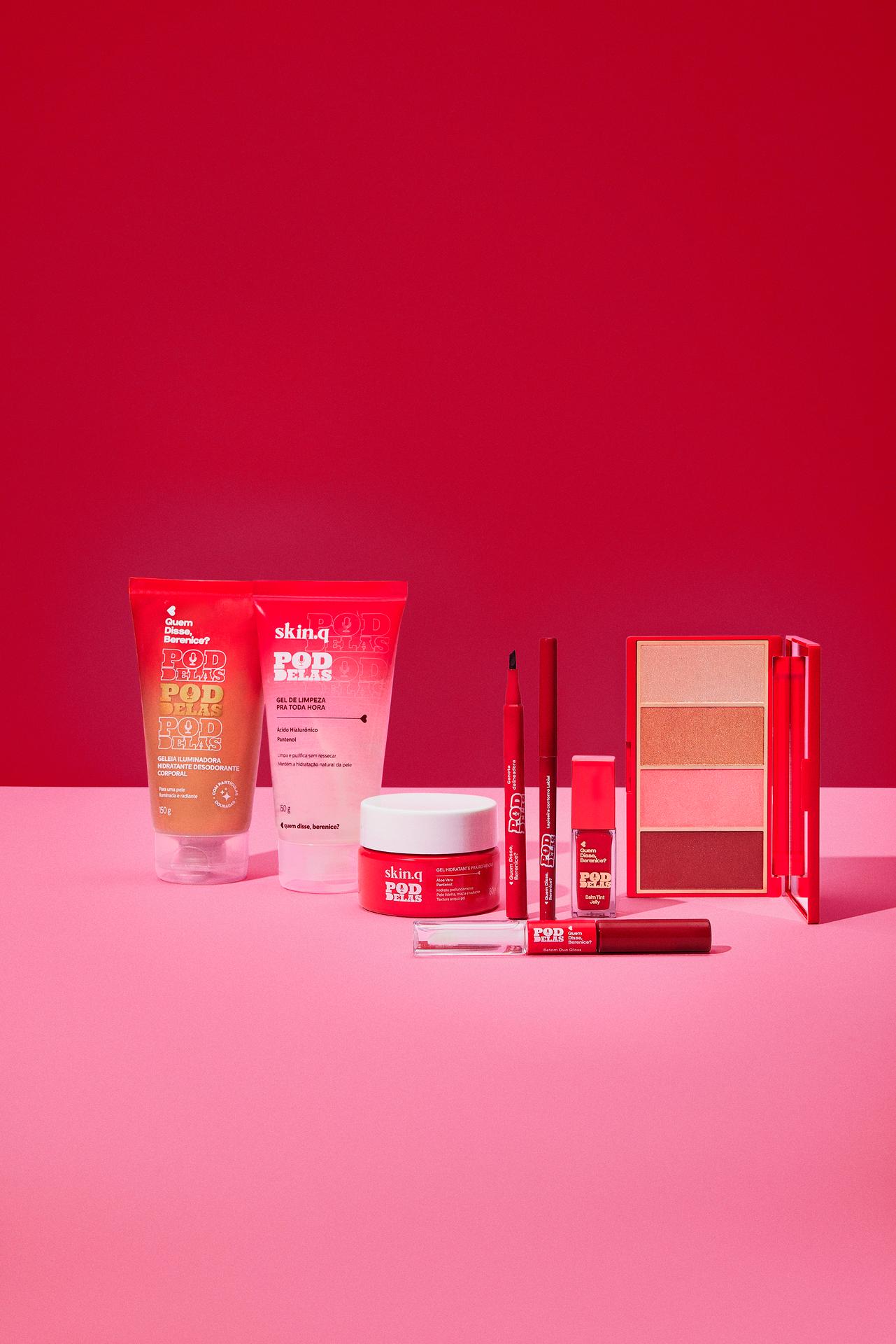 Collab Quem Disse, Berenice? + PodDelas traz itens de maquiagem, skincare e cuidados pessoais