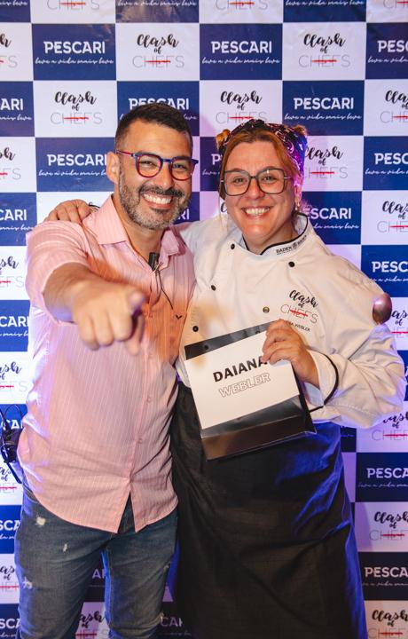 Anderson Caruso e Daiana Webler durante uma das semifinais do Clash