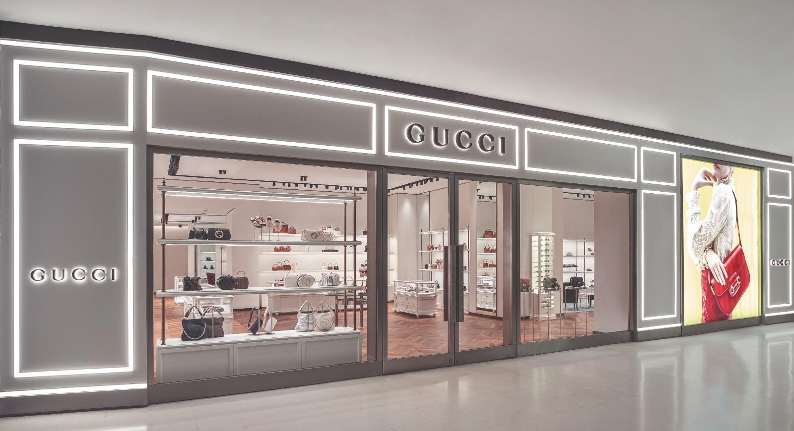 Localizada no segundo piso do Iguatemi Porto Alegre, loja da Gucci tem mais de 220 metros quadrados