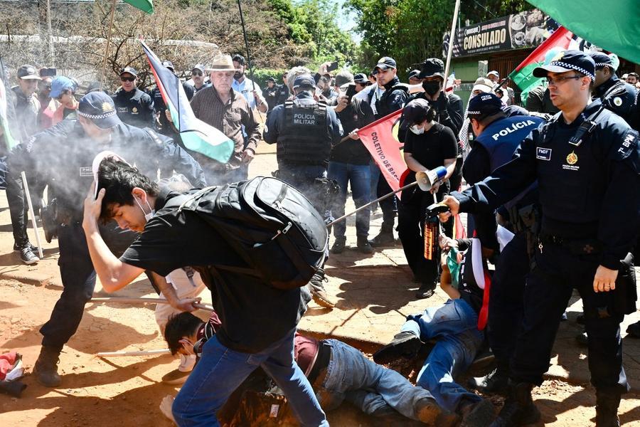 O ato tinha como objetivo lembrar os dois anos dos conflitos no Oriente M&eacute;dio entre o Hamas e Israel