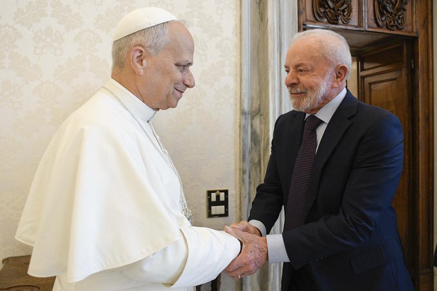 Luiz In&aacute;cio Lula da Silva  encontrou-se com o Papa Le&atilde;o XIV no Vaticano