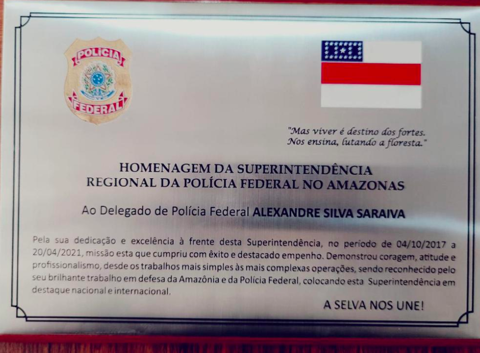 Saraiva disse que "honra maior n&atilde;o existe"