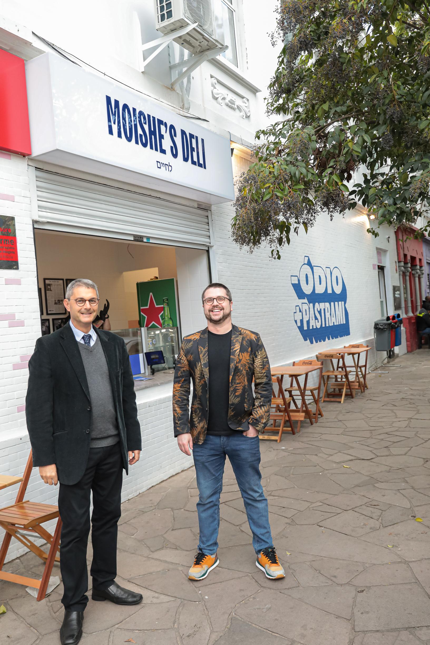 Rabino Guershon Kwasniewski e o empres&aacute;rio Marcelo L&iacute;bel