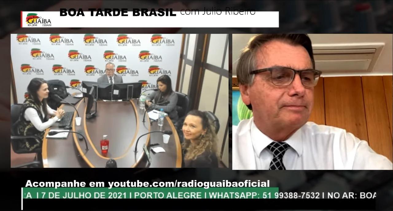 Presidente Jair Bolsonaro em entrevista exclusiva &agrave; R&aacute;dio Gua&iacute;ba