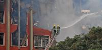 Incêndio no prédio da Secretaria de Segurança Pública.