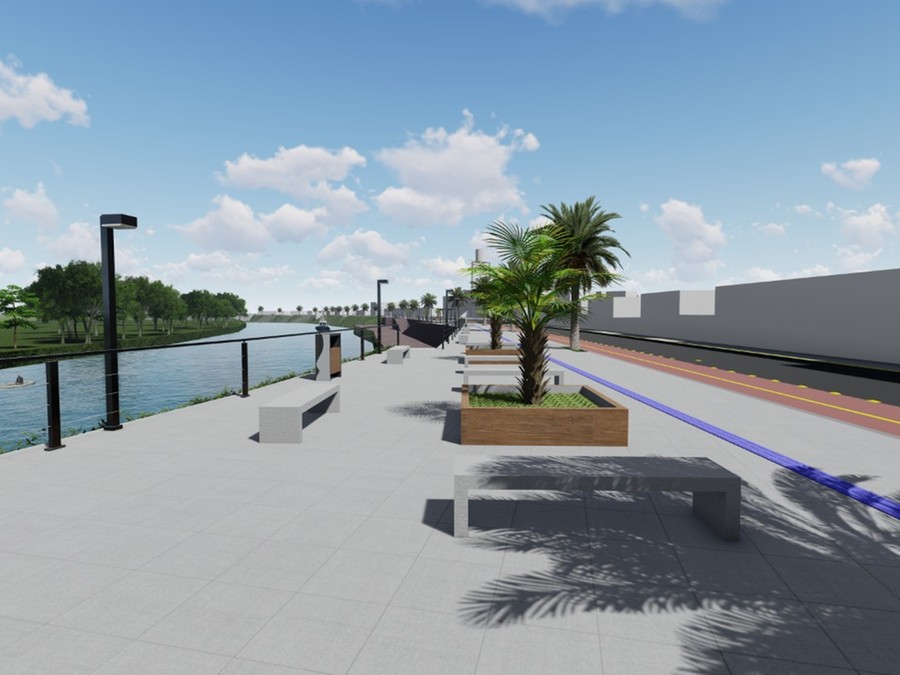 Além do alargamento do passeio, haverá espaço para uma ciclovia, reforçando a vocação do espaço para o lazer Além do alargamento do passeio, haverá espaço para uma ciclovia, reforçando a vocação do espaço para o lazer