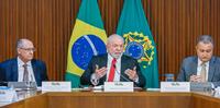 Presidente da República, Luiz Inácio Lula da Silva durante reunião ministerial