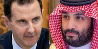 Presidente sírio Bashar al-Assad (à esquerda) e príncipe Mohamed bin Salman (à direita)