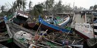 Barcos e embarcações foram destruídas pelo ciclone Mocha