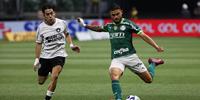 No primeiro turno do Brasileirão, o Botafogo venceu o Palmeiras por 1 a 0 