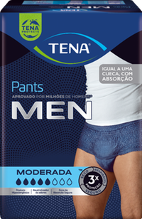 Para casos de perda urinária leve a moderada, o absorvente TENA Men tem também controle de odor