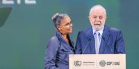 Ministra do Meio Ambiente, Marina Silva, e o presidente Luiz Inácio Lula da Silva na COP28