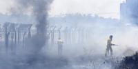 Bombeiros conseguiram aplacar cerca de 50 hectares de pastagens queimadas