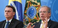 Ministro de Estado da Economia, Paulo Guedes durante coletiva à imprensa