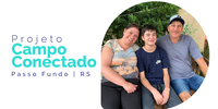 Élio, Ivone e Lucas Polo são a primeira família do interior de Passo Fundo a receber a fibra ótica