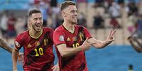 Thorgan Hazard marcou o gol belga sobre Portugal aos 42 minutos do primeiro tempo e classificou para as quartas da Eurocopa 2021