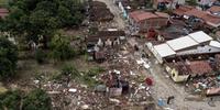 Imagem aérea mostra a destruição em Itambé, na Bahia