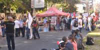 Protesto ocorre em frente ao prédio da Secretaria Estadual de Agricultura