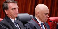 O presidente Jair Bolsonaro e o ministro Alexandre de Moraes, do STF