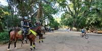 Brigada Militar no Parcão para acompanhar  manifestação que fracassou pela ausência de bolsonaristas