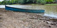 Rio Gravataí na região do bairro Mato Alto, em Gravataí, também sofre com a seca