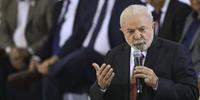 Presidente Lula durante discurso em evento com as centrais sindicais