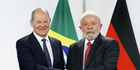 Lula e Olaf Scholz se encontram no Palácio do Planalto