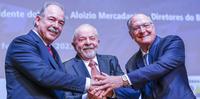 O presidente Lula com o vice Alckmin na cerimônia de posse de Aloizio Mercadante